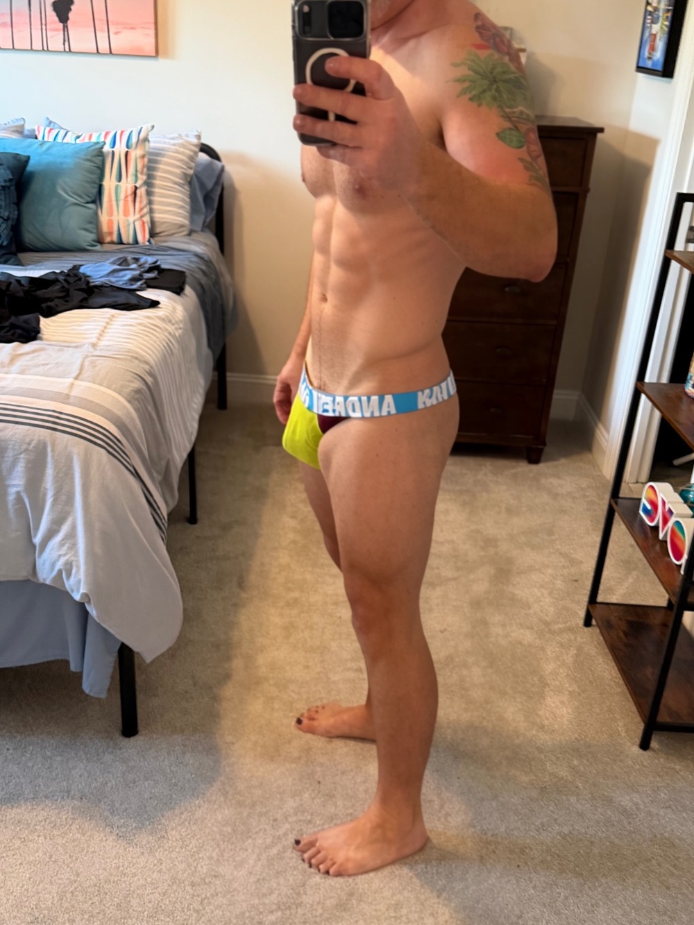 Men's Andrew Christian Thong Lime Green XXL - Picture 2 of 2